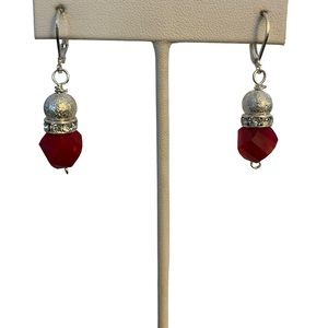 HAND CRAFTED Earrings Red White Holidays